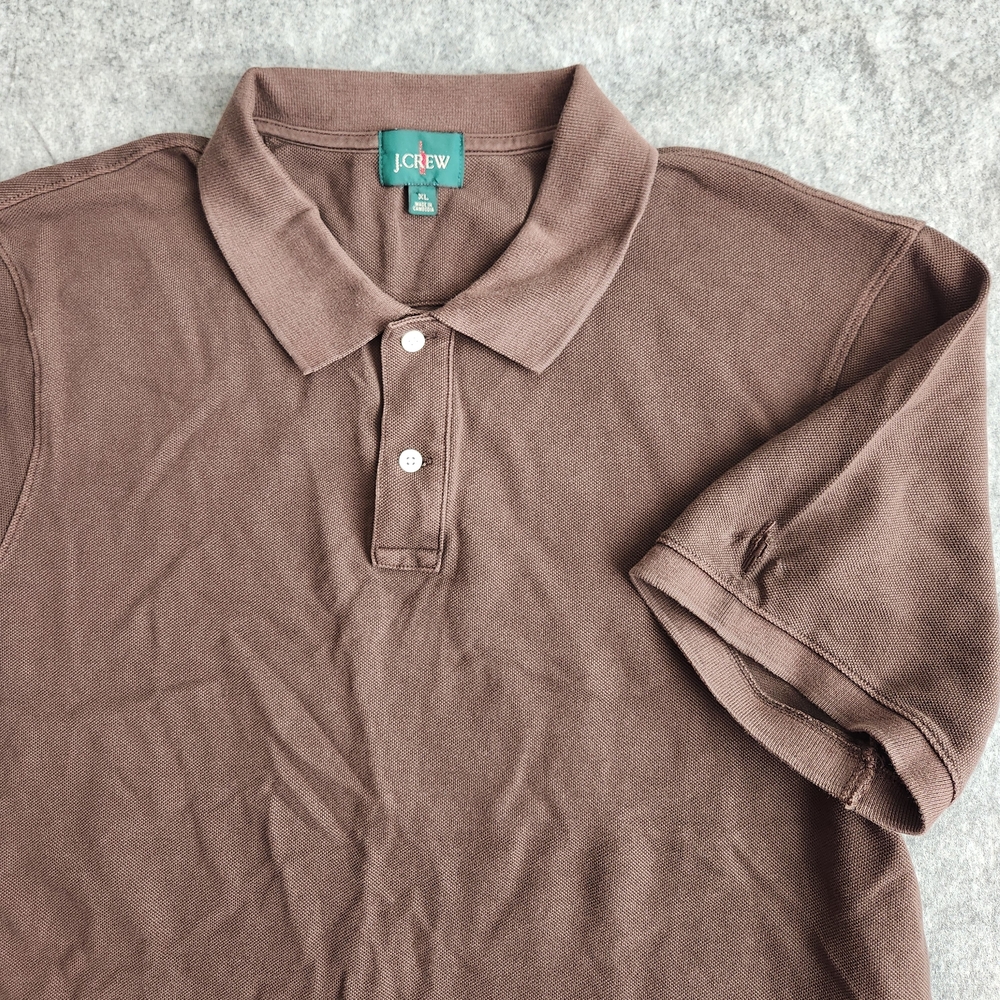 J Crew Vintage Oarsman Golf Polo Shirt Men's XL Brown Cotton Comfort Performance